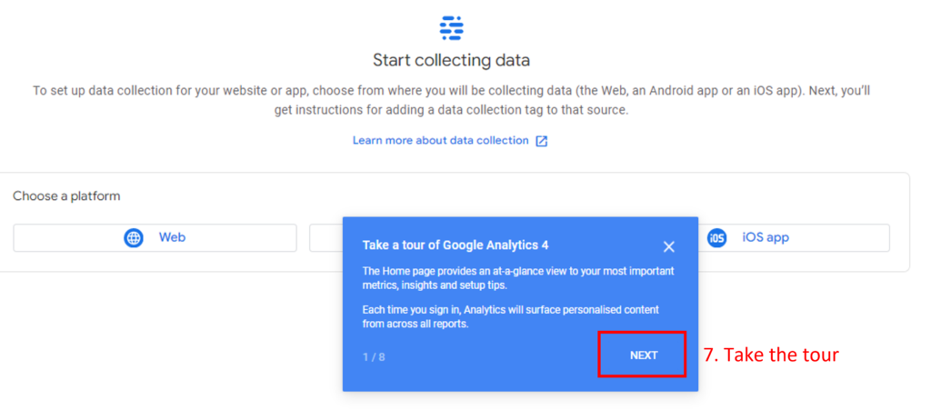 step 7 - take ga4 tour